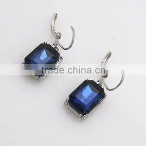 Wholesale Gold Chin Resin Jewelry Fashion Rhinestone Blue Ruby Necklace Set for Party thumbnail-2
