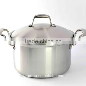New Designs Stainless Steel Stockpot With Red Handle High Quality thumbnail-1