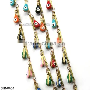 Blue Eye Shaped Jewelry Chain With Star thumbnail-5