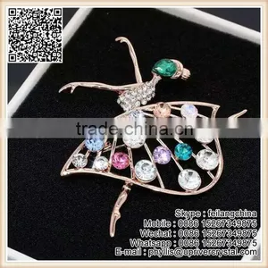 New Arrival Color Crystal Perfume Bottle Brooch Diamond Flower Brooch thumbnail-4