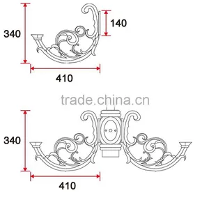 D004 Aluminum Sand Casting Street Lighting Lamp Arm thumbnail-2