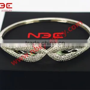 2013 Turkish Silver Bangle, Wax Micro Pave Setting 925 Silver Lead and Nickle Free Bangle Jewellery thumbnail-1