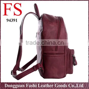 Vintage Leather Backpack Women Fashionable Casual Style PU Backpack Korean Style thumbnail-3