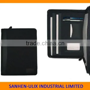 PORTFOLIO WITH ZIPPER CLOSURE INCLUDING NOTE BLOCK 1200D POLYESTER. thumbnail-1