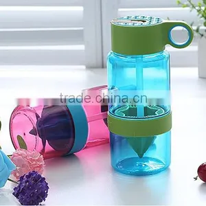 BPA Free Clear Infuser Lemon Plastic Fruit Drinking Water Bottle thumbnail-1