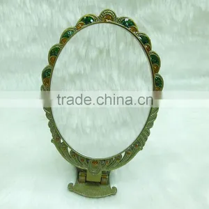 Vintage Style Bronze Cosmetic Pocket Mirror thumbnail-2
