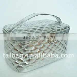 Fashion Quilted Metallic PU Cosmetic Case thumbnail-1