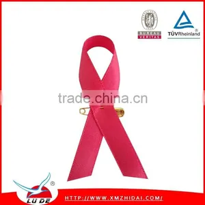 Awareness Ribbon Bow With Pin/breast Cancer Satin Awareness Ribbon thumbnail-2