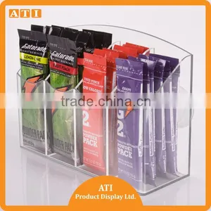Blue and Clear 4 Tiers Acrylic Cosmetic Merchandise Stock Holder for Cosmetic thumbnail-3