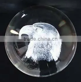 2016 Crystal Dome Ball Paperweight Printing Brave Eagle Head thumbnail-1