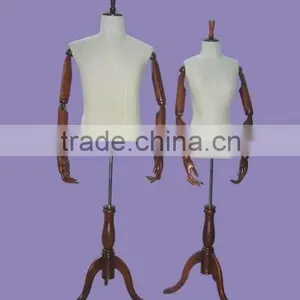 Male Dress Form Mannequin With Wooden Arms and Base thumbnail-3