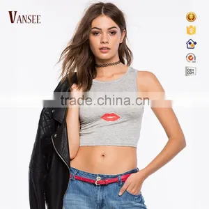 Custom Printing Top Slim Fit Ladies Crop Top for Women thumbnail-1
