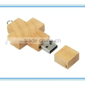 Custom Usb Flash Drive Wooden Mini Cross Usb Stick Drive thumbnail-4