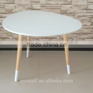 Fine Modern Egg Shape Discount White Decorative Wooden Table thumbnail-3