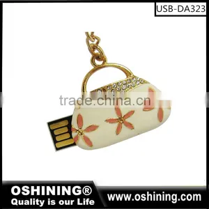 2016 New Product Crystal Bag Shape USB 2.0 Flash Pendrive With Keychain (USB-DA323) thumbnail-1