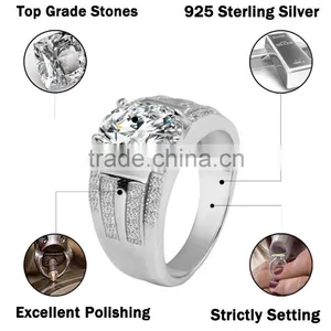 925 Sterling Silver Wide Band Dome Pave Setting Ring thumbnail-2