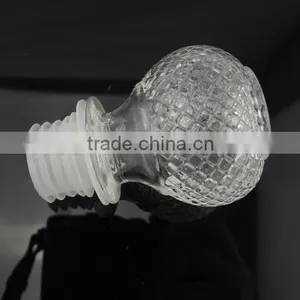 Clear Ball Glass Wine Bottle With Lid thumbnail-2