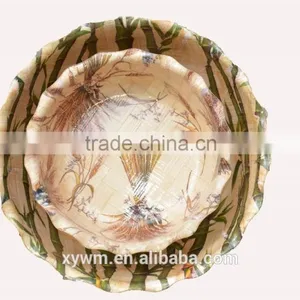Best Color Economic Fruit Salad Wave Rim Wooden Bowl ,Handmade Woven Snack Bowl thumbnail-1