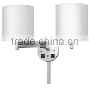 Hot Selling UL CUL ETL Certification Brushed Nickel Power Outlet Hotel Wall Lamp for USA Canada Mexico thumbnail-2
