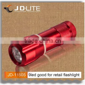 9 Led Good for Retail Cheap Small Flashlight Aluminum Flashlight Housing thumbnail-1