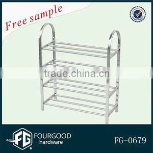 Home Furniture 4 Tier Metal Folding Shoe Rack thumbnail-1