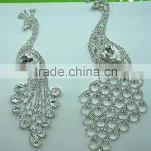 Top Sell Silver Beaded Rhinestone Trim Applique For Wedding Dress thumbnail-1