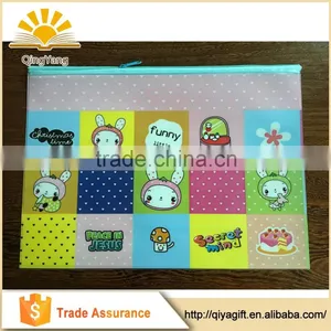Custom Cute Zipper Closure A4 Plastic Pvc File Bag Document Folder thumbnail-1
