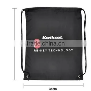 Promotional 420D 210D Polyester Drawstring Bag With Customzied Logo Printed thumbnail-1
