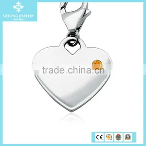 Amethyst Birthstone Heart Charm in Sterling Silver (February) thumbnail-5