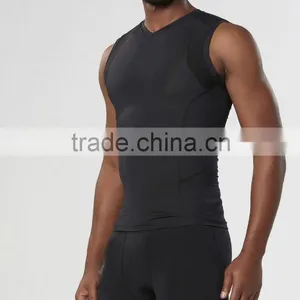 Custom Men's Breathable Sport Vest Sleeveless Compression Fitness Tank Top thumbnail-2