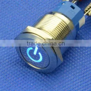 QN19-C5 19mm Blue Power Symbol 220V DC Led Latching Flat Push Button Angel Eye Car Switch thumbnail-1