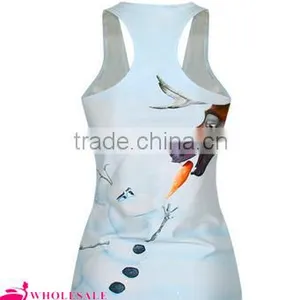 White Snowman Olaf in Frozen 3D Printed Ladies Fashion Tops Tank Tops 2015 thumbnail-5