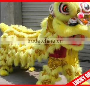Traditional Chinese New Year Decoration Classic High Quality Yellow Lion Costume Wholesale thumbnail-1