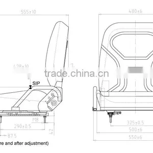 Universal High Quality and Durable Back-forth Adjustable PVC Forklift Seat YH-06 thumbnail-3