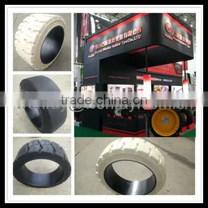 China Famous Solid Tires Supplier Press on Tires 22x9x16 22x8x16 18x6x12 1/8 for Forklift for Sale thumbnail-1