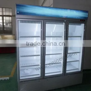 3 Door Supermarket Commercial Beverage Display Cooler/beverage Fridge/beverage Display Refrigerator thumbnail-1