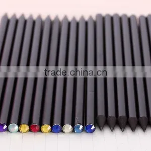 Factory Wholesale High Qulaity 7inch HB Round Jewel Black Wooden Pencils thumbnail-5