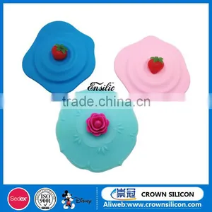 Custom Silicone Coffee Cup Lid, Eco-friendly Cute Shape Silicone Cup Cover thumbnail-2