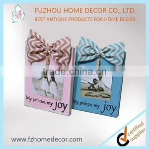 Very Lovely MDF Carton Photo Frame for Kids With Linen Bowknot Decor thumbnail-1
