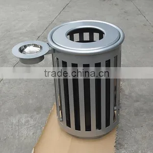 Arlau Outdoor Park Metal Trash Receptacle thumbnail-3