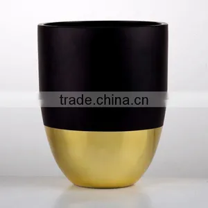2017 Popular Elegant Black and Gold Decorative Glass Vase thumbnail-5