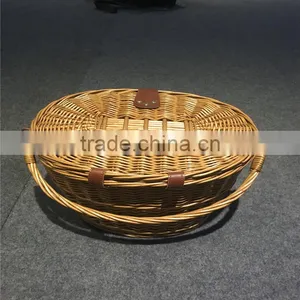 Wholesale Vintage Willow Wicker Bicycle Front Bike Basket With Storage Bicycle Baskets thumbnail-3