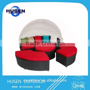Husen New Rattan/wicker Daybed WYHS-T162, Wicker Furniture/Garden Patio Furniture/outdoor Furniture. thumbnail-1