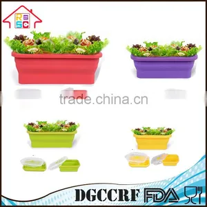 Set of 4 Stackable Food Storage Containers Silicone Collapsible Lunch Box thumbnail-1