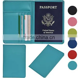 RFID Passport Holder, Cowhide Leather RFID Blocking Passport Case Cover Holder thumbnail-4
