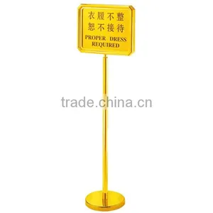 Vertical Welcome Board Stand/ Golden Frame Direction Sign Stand/ Wholesales Freestanding Hotel Outdoor Sign Stand P-27 thumbnail-1
