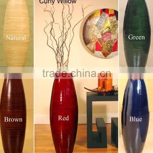 Spun Bamboo Vases, Decorative Flower Vases With Lacquer Finish thumbnail-2