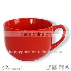 Soup Mug,red Cearmic Soup Mug 21oz thumbnail-1