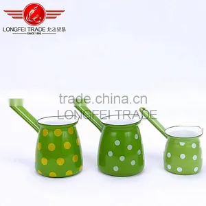 OEM Enamel Ceramic Coffee Jug Coffee Pot Coffee Warmer With Long Handle thumbnail-1