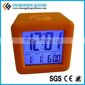 Cube Shaped Silicone Time Clock, Digital Table Clock, Anti-broken Alarm Clock thumbnail-1